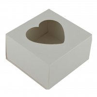 Коробка преміум Біла з віконцем сердечко