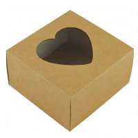 Коробка премиум Крафт с окошком сердечко