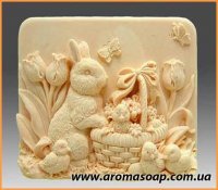 Rabbit with chickens silicone mold