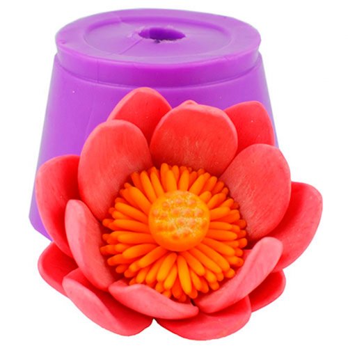 Lotus pink opened 3D silicone mold