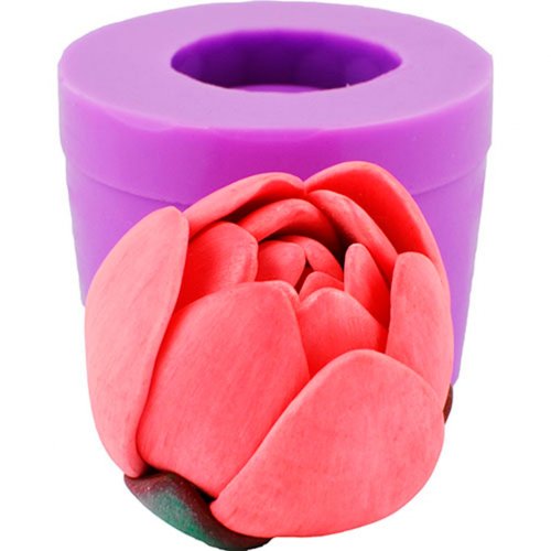 Лотос розовый бутон закрытый 3D элит-форма