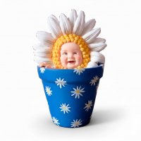 Baby in the chamomiles 3D silicone mold