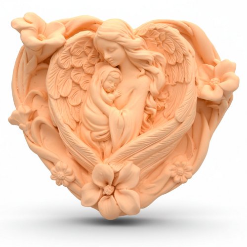 Мама с малышом в ангельских крыльях элит-форма