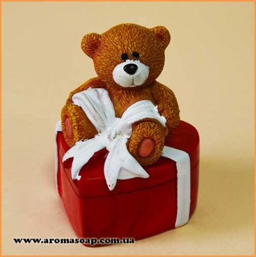 Мишка на сердце с бантом 3D элит-форма