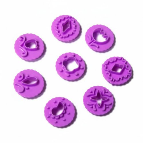 Set of 8 plastic stamps