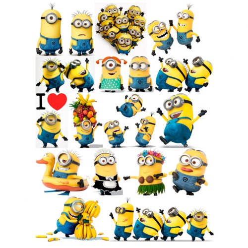 Set of Pictures on water-soluble paper Minions