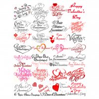 Набор картинок надписи С днем Св. Валентина