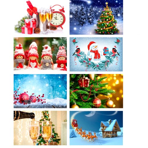 Набор картинок Новогодние мотивы под форму прямоугольник