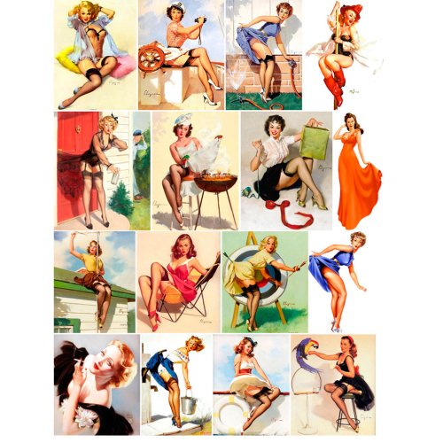 Набор картинок Девушки Pin-Up 02