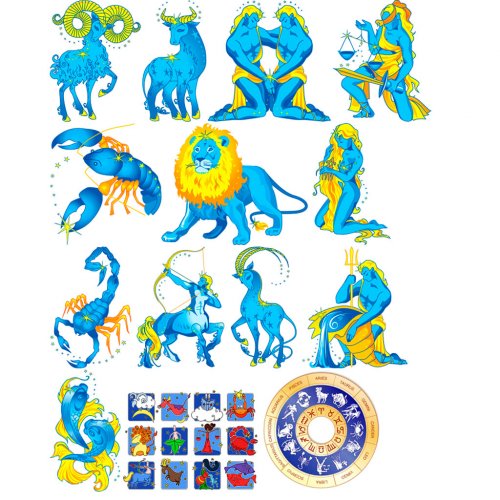 Set of Pictures on water-soluble paper Zodiac Signs