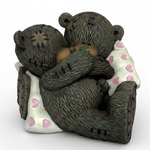 Teddy couple on cushions 3D silicone mold