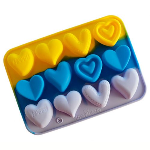 Silicone form Hearts medium assorted plate