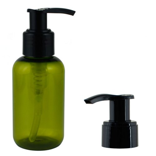 Бутылочка круглая 100 мл оливковая + Дозатор черный