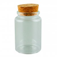 Decorative glass bottle with cork stopper 80 ml