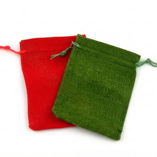 Burlap gift bags 100 mm x 140 mm