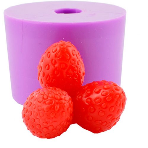 Клубника пучок из 3-х штук 3D элит-форма