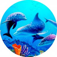 Picture on water-soluble paper Sea-025