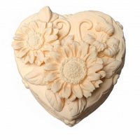 Сердечко-торт 1 (хризантемы) 3D элит-форма