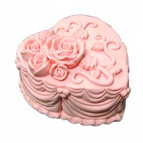 Сердечко-торт 2 (з трояндами) 3D еліт-форма