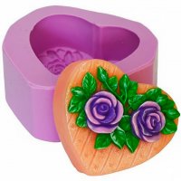 Сердечко с узором 2 розы элит-форма