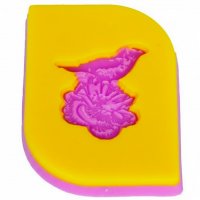 Птичка на цветке штамп (силикон)