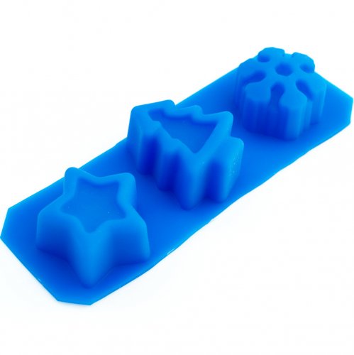 Силіконові формочки для мила Сніжинка, Ялинка, Зірочка міні