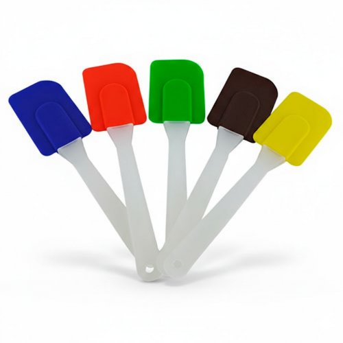 Silicone spatula with plastic handle