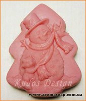 Snowman with hat silicone mold