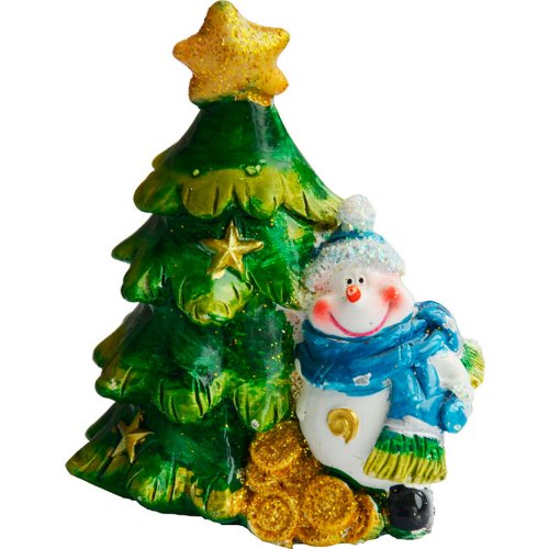 Snowman with a scarf at the Christmas tree 3D silicone mold