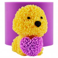 Собачка в цветах с сердечком 3D элит-форма