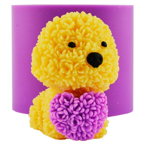 Собачка в цветах с сердечком 3D элит-форма