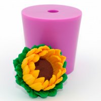 Соняшник напіврозкритий бутон 33 г 3D силіконова еліт-форма