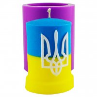 Свеча круглая с Тризубом 3D элит-форма