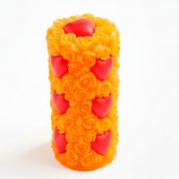 Свічка в серцях і трояндах 3D еліт-форма