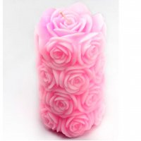 Свеча из роз большая 3D элит-форма