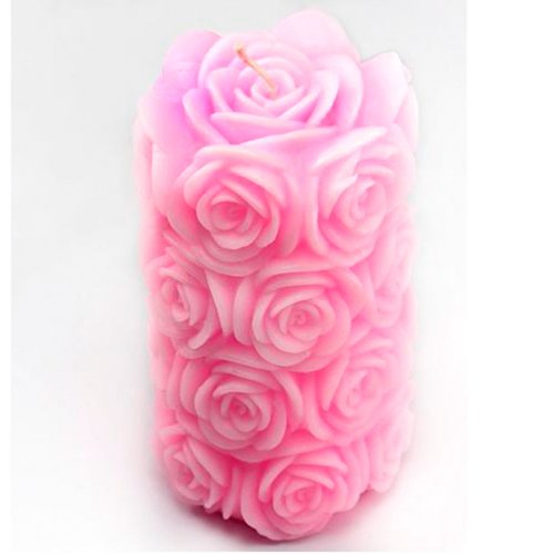 Candle roses large silicone mold