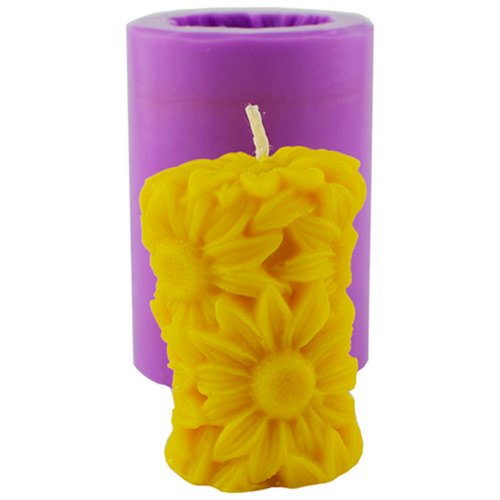 Candle in daisies 3D silicone mold