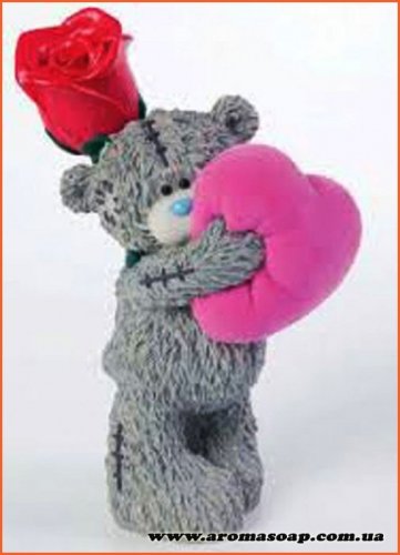Тедді з серцем і трояндою №2 3D еліт-форма