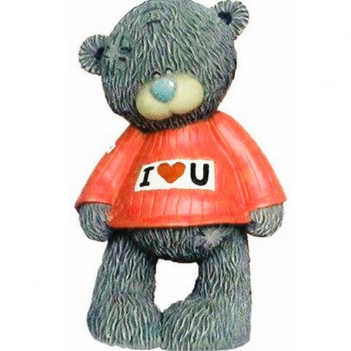 Teddy in a sweater I love you 3D silicone mold