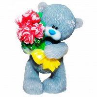 Тедді з букетом 3D еліт-форма