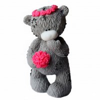 Тедді з вінком і букетом 3D еліт-форма