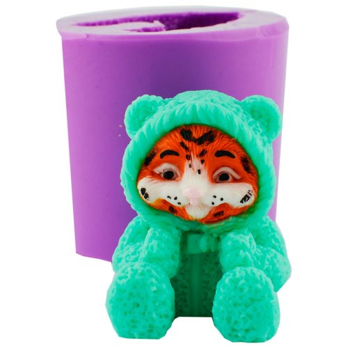 Tiger in kangaroo 3d silicone mold