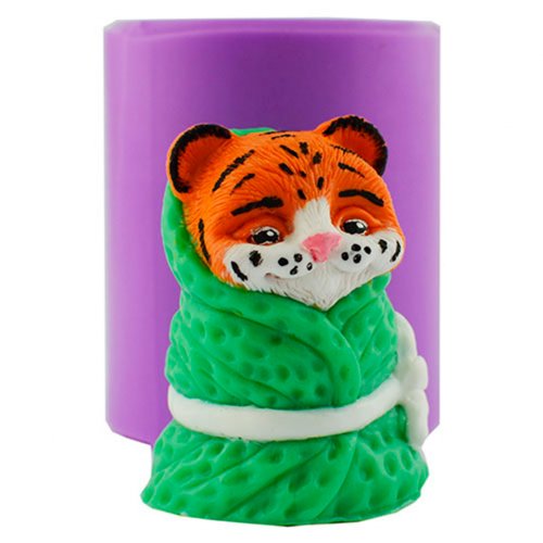 Tiger in a towel 3D silicone mold