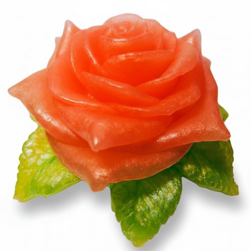 Rose with leaf 3D silicone mold