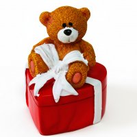 Мишка на сердце с бантом 3D элит-форма