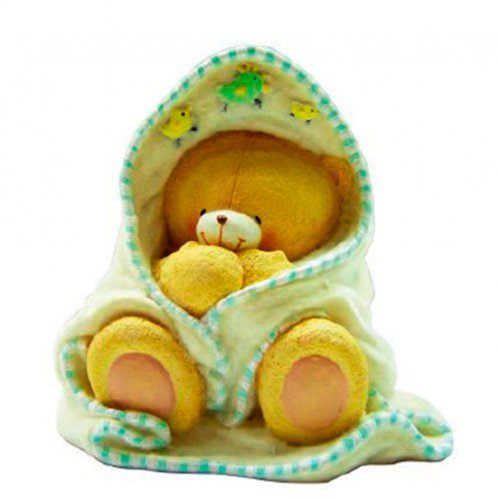 Bear in a blanket 3D silicone mold