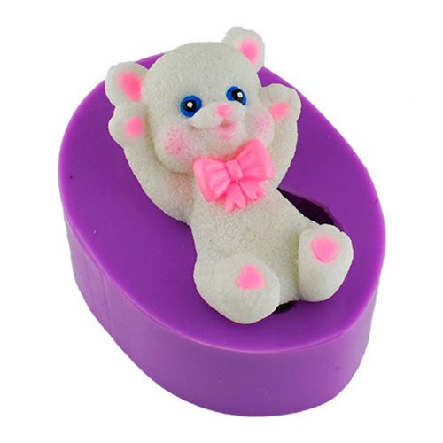 Ведмедик з бантиком 57 г 2D силіконова еліт-форма