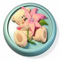 Мишка с цветком элит-форма