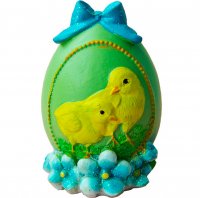 Egg with bow and chicken 3D silicone mold