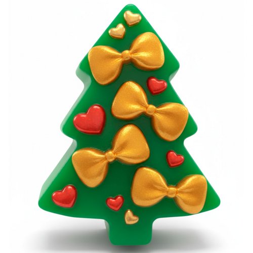 Christmas tree with bows silicone mold
